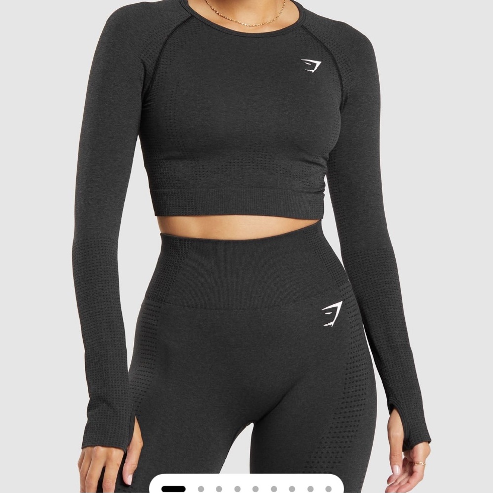 Gymshark Black Long Sleeve Crop Top